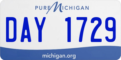 MI license plate DAY1729