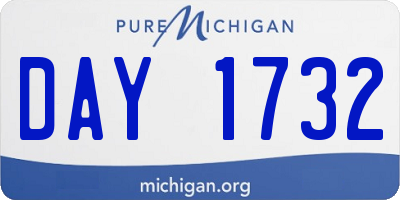 MI license plate DAY1732