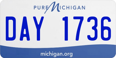 MI license plate DAY1736
