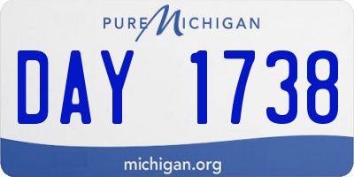 MI license plate DAY1738
