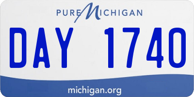 MI license plate DAY1740
