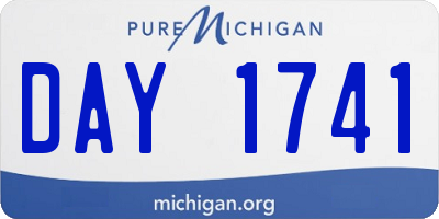 MI license plate DAY1741