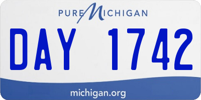 MI license plate DAY1742