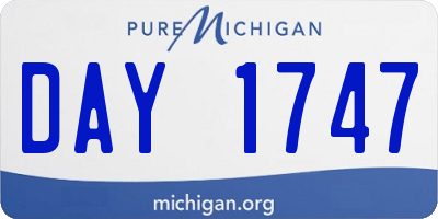 MI license plate DAY1747
