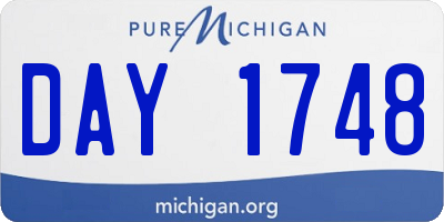 MI license plate DAY1748