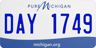 MI license plate DAY1749