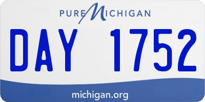 MI license plate DAY1752