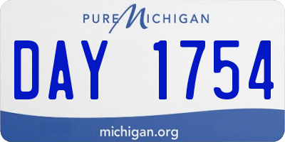 MI license plate DAY1754