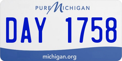 MI license plate DAY1758