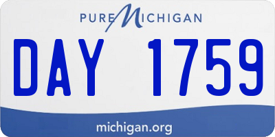MI license plate DAY1759