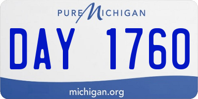 MI license plate DAY1760