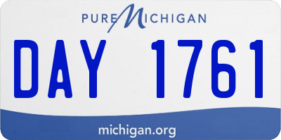 MI license plate DAY1761