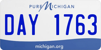 MI license plate DAY1763