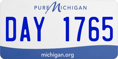 MI license plate DAY1765