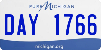 MI license plate DAY1766