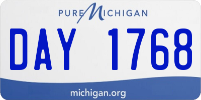 MI license plate DAY1768