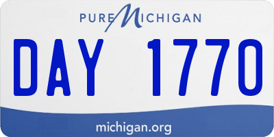 MI license plate DAY1770