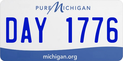 MI license plate DAY1776