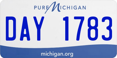 MI license plate DAY1783
