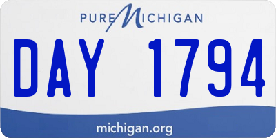 MI license plate DAY1794