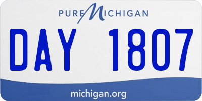 MI license plate DAY1807