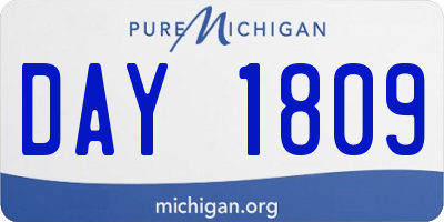 MI license plate DAY1809