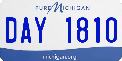 MI license plate DAY1810