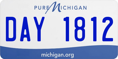 MI license plate DAY1812