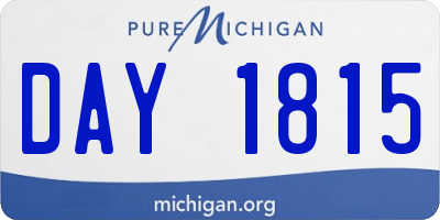 MI license plate DAY1815