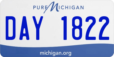 MI license plate DAY1822