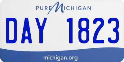 MI license plate DAY1823