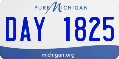 MI license plate DAY1825