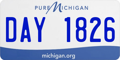 MI license plate DAY1826