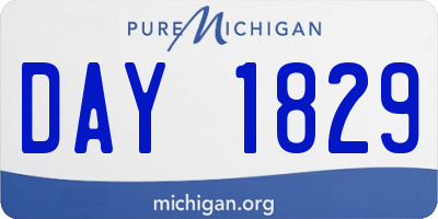 MI license plate DAY1829