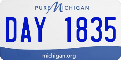 MI license plate DAY1835