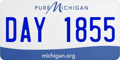 MI license plate DAY1855