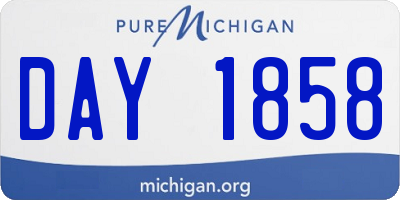 MI license plate DAY1858