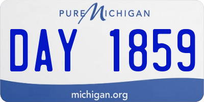 MI license plate DAY1859