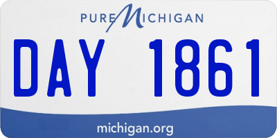 MI license plate DAY1861