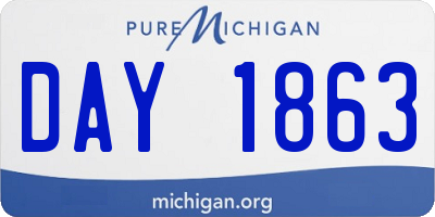MI license plate DAY1863