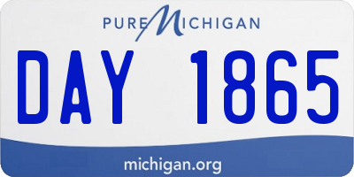 MI license plate DAY1865