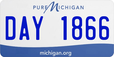 MI license plate DAY1866