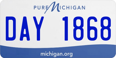 MI license plate DAY1868
