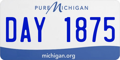 MI license plate DAY1875
