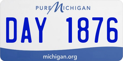 MI license plate DAY1876