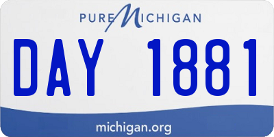 MI license plate DAY1881