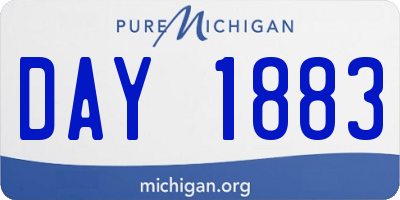 MI license plate DAY1883
