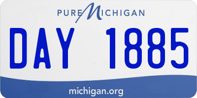 MI license plate DAY1885