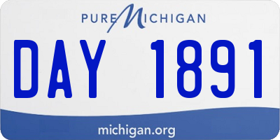 MI license plate DAY1891