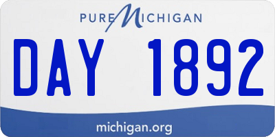 MI license plate DAY1892